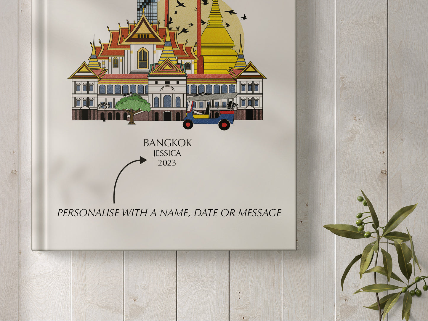 Bangkok Personalised Illustrated Travel Journal/Notebook