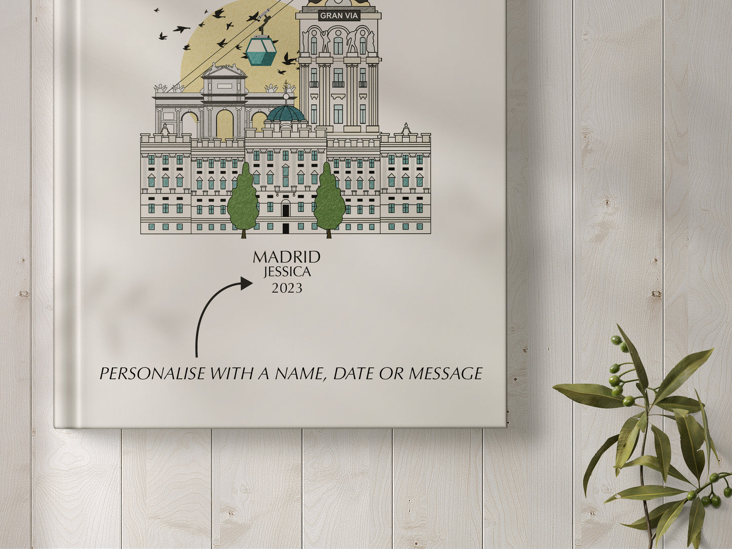 Madrid Personalised Illustrated Travel Journal/Notebook