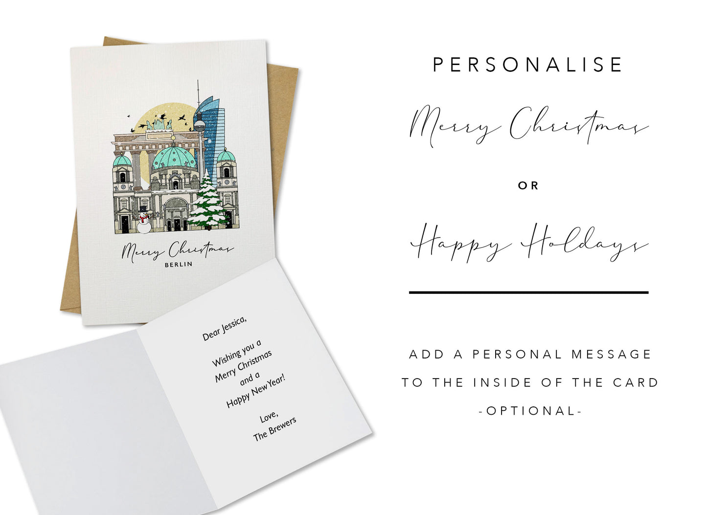 Berlin Personalised Christmas/Holiday Greeting Card
