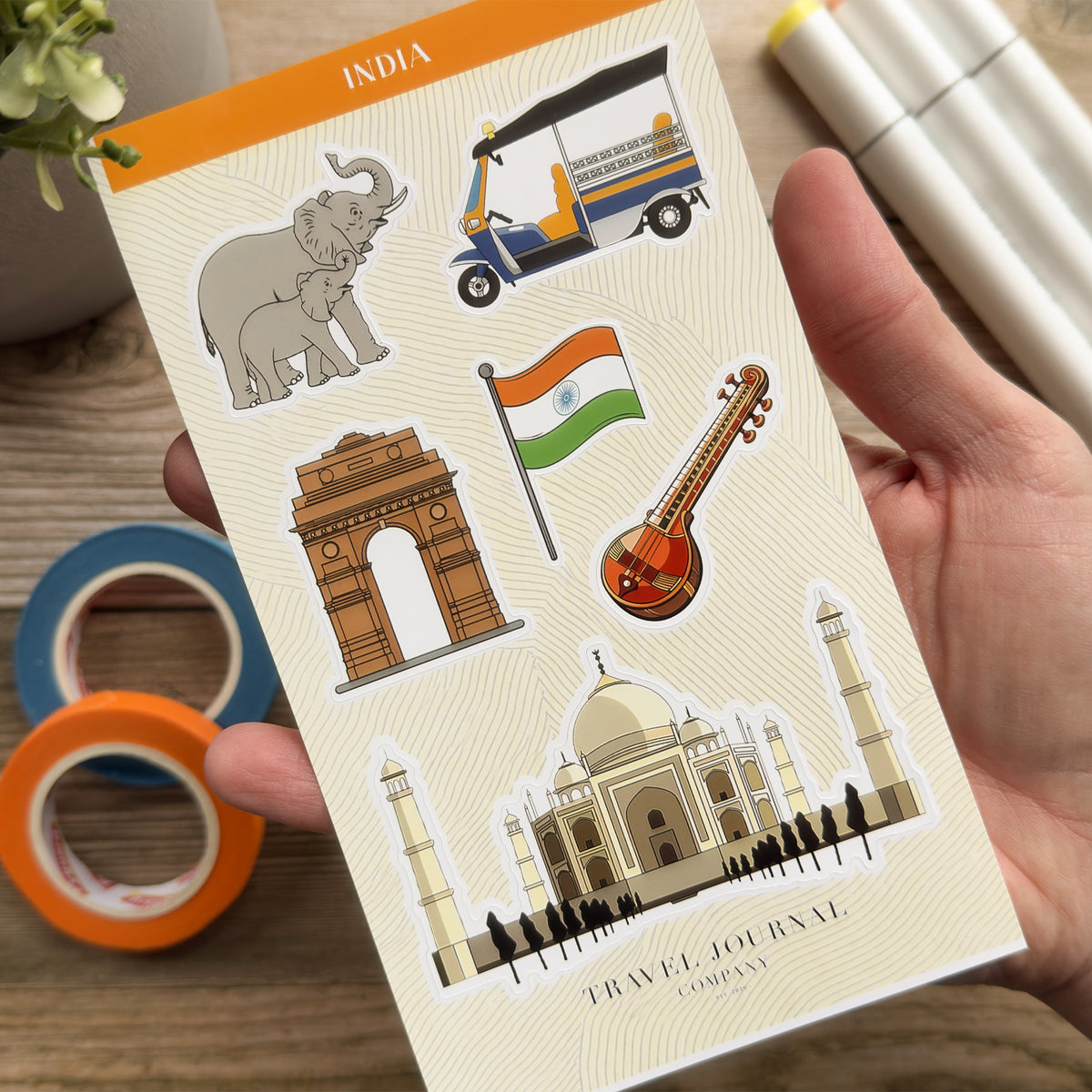 India, Taj Mahal Sticker Sheet | Scrapbooking, Planner, Journal Sticker