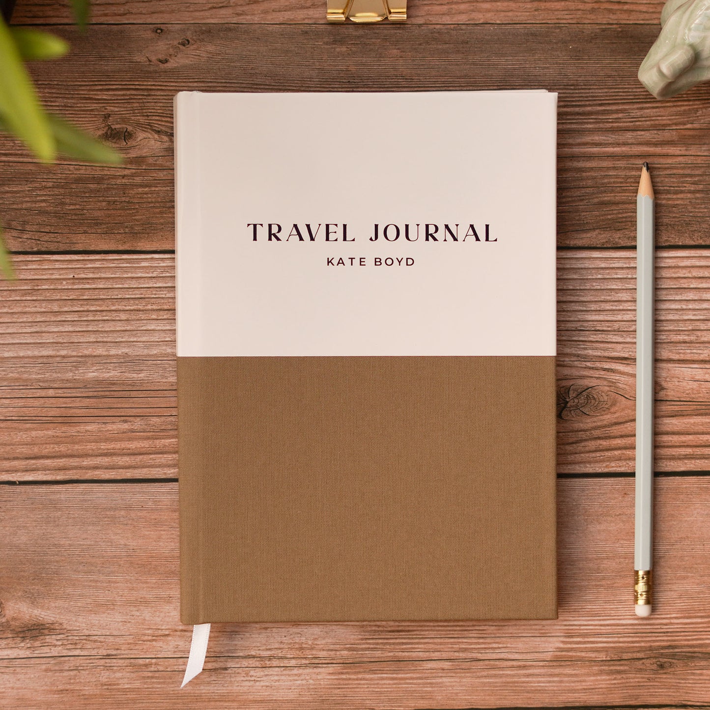 Luxury Duo Tone Personalised Linen Travel Journal