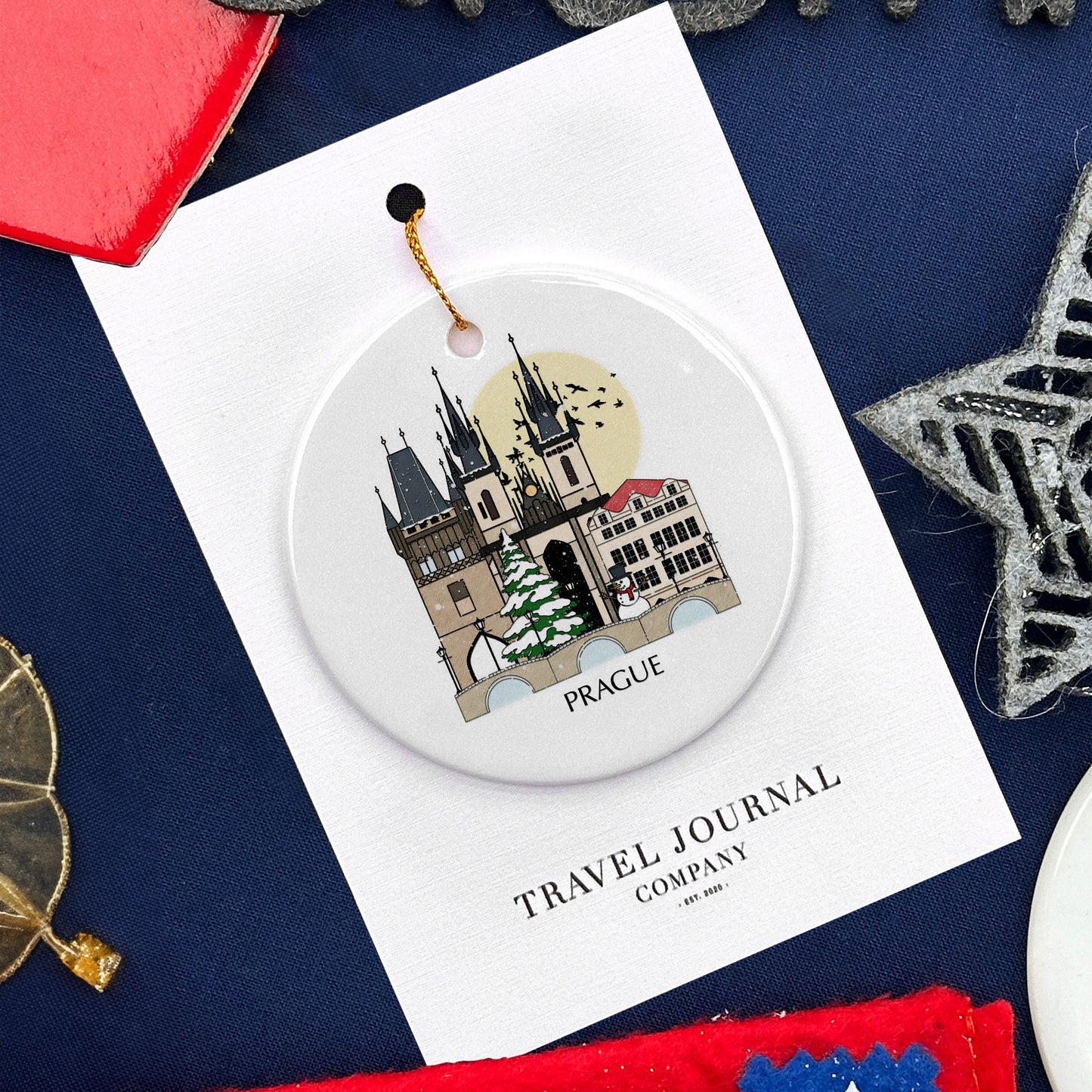 Prague Czechia Personalised Christmas Tree Ornament