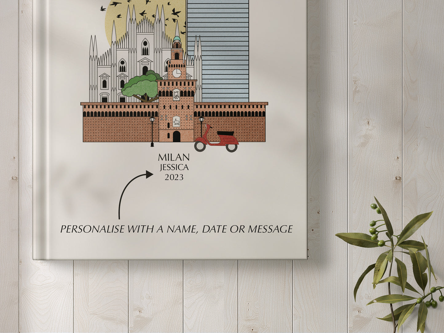 Milan Personalised Illustrated Travel Journal/Notebook