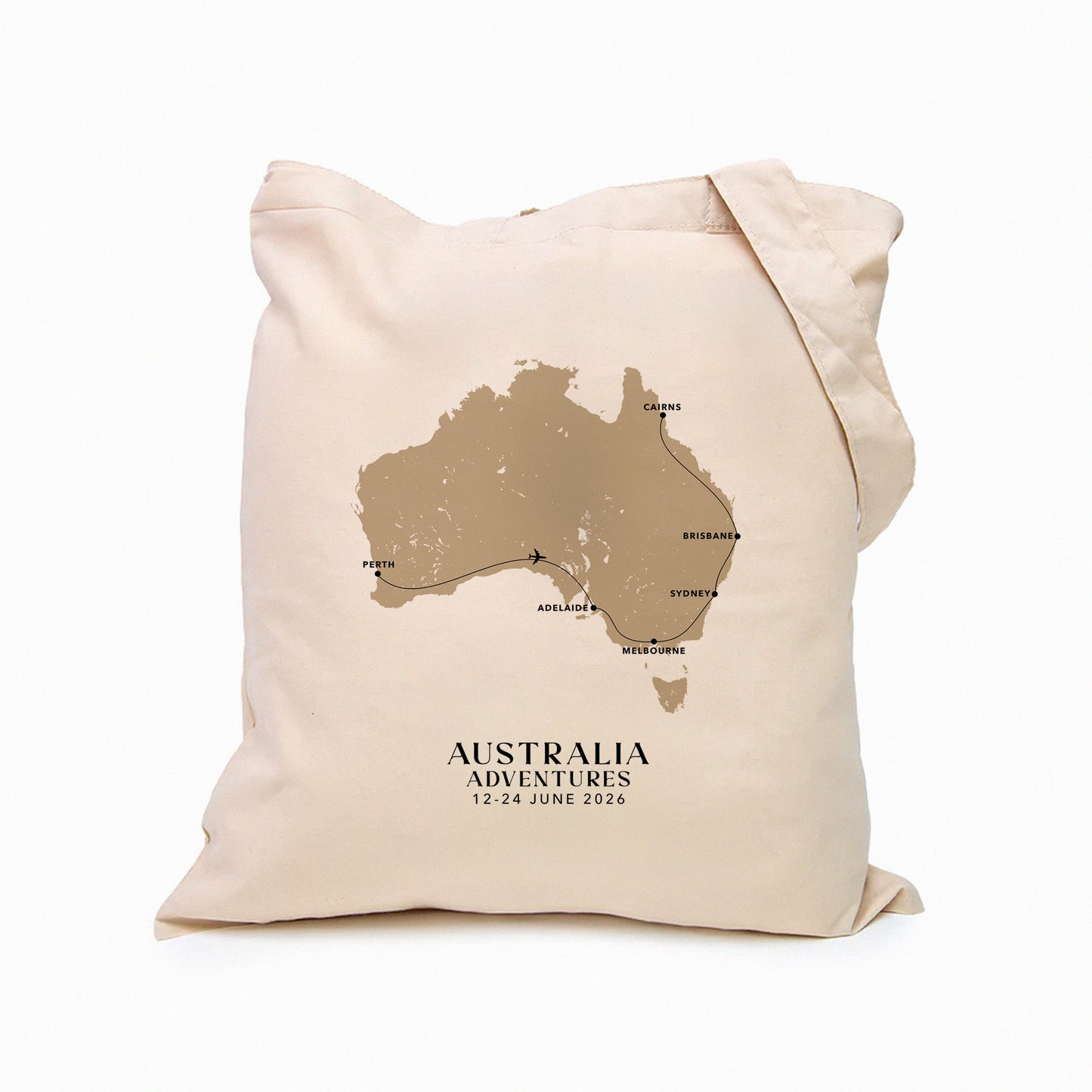 Australia Personalized Map Tote Bag | Travel Agents, Group Tours, School Trips