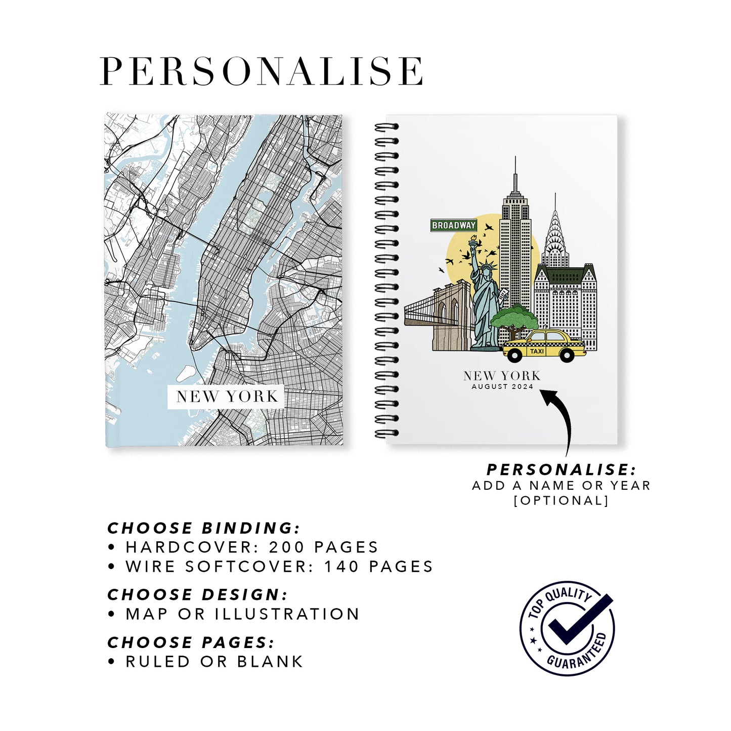 New York City Map Notebook Travel Journal