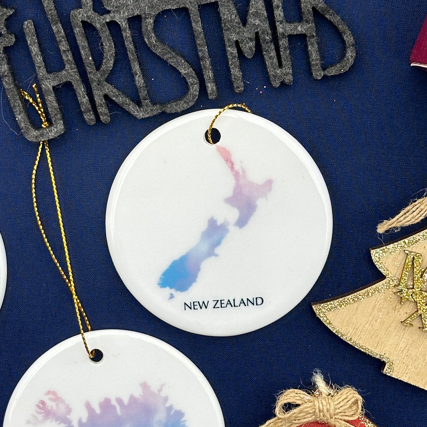 Denmark Map Personalised Christmas Tree Ornament
