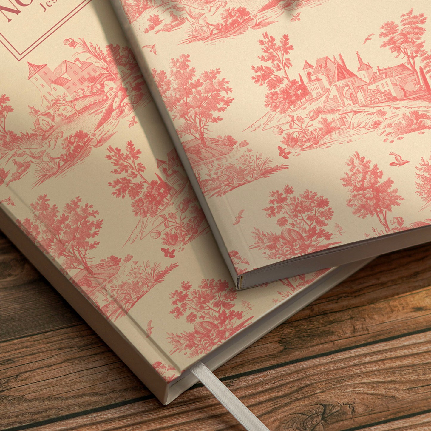Pink Toile de Jouy Luxury Personalised Notebook/Diary/Journal