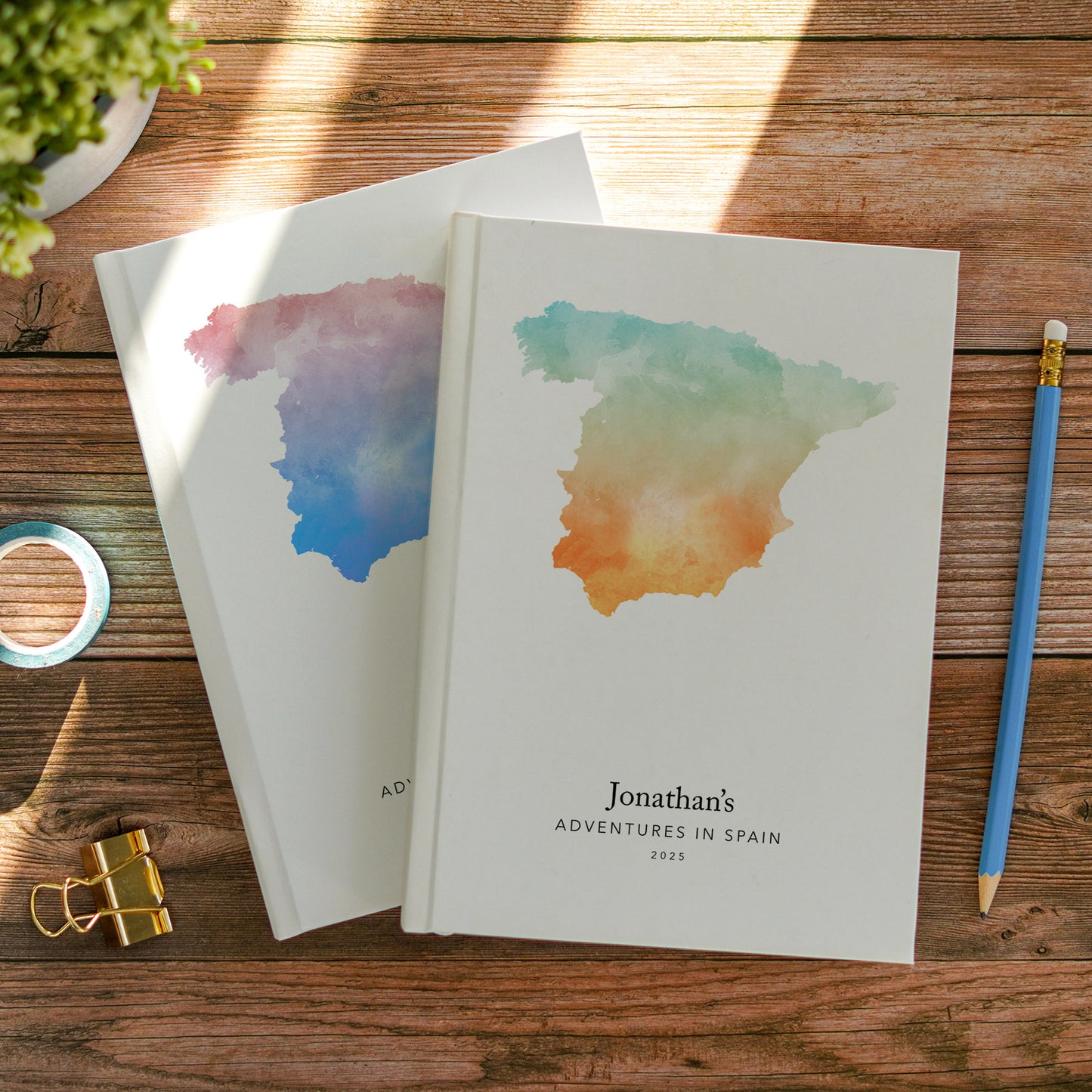 Spain Personalised Watercolour Travel Journal