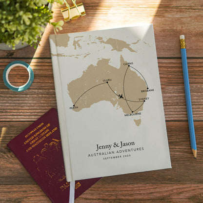 Custom Map Australia Personalised Travel Journal