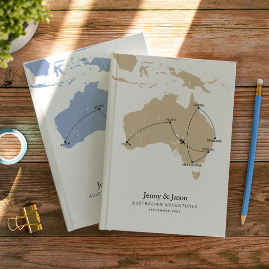 Custom Map Australia Personalised Travel Journal