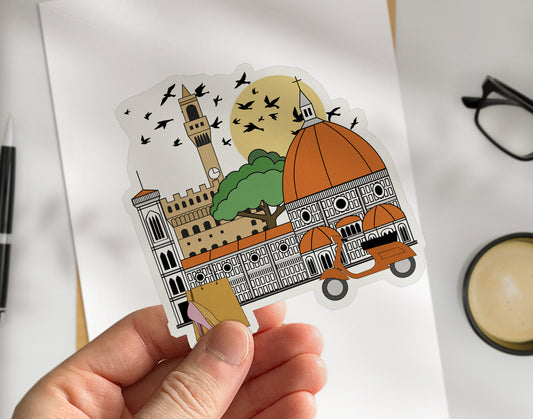 Florence, Italy - Die Cut Travel Sticker