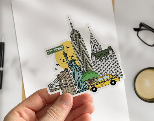 New York, USA - Die Cut Travel Sticker