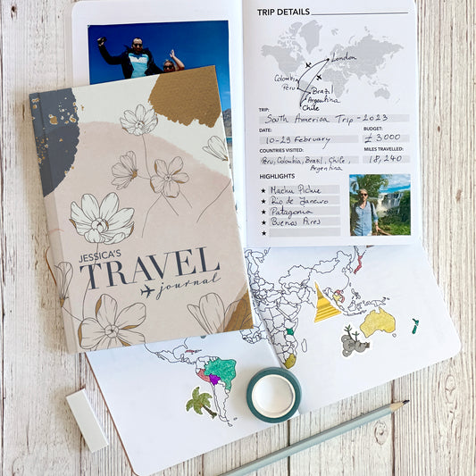 Floral Personalised Travel Journal