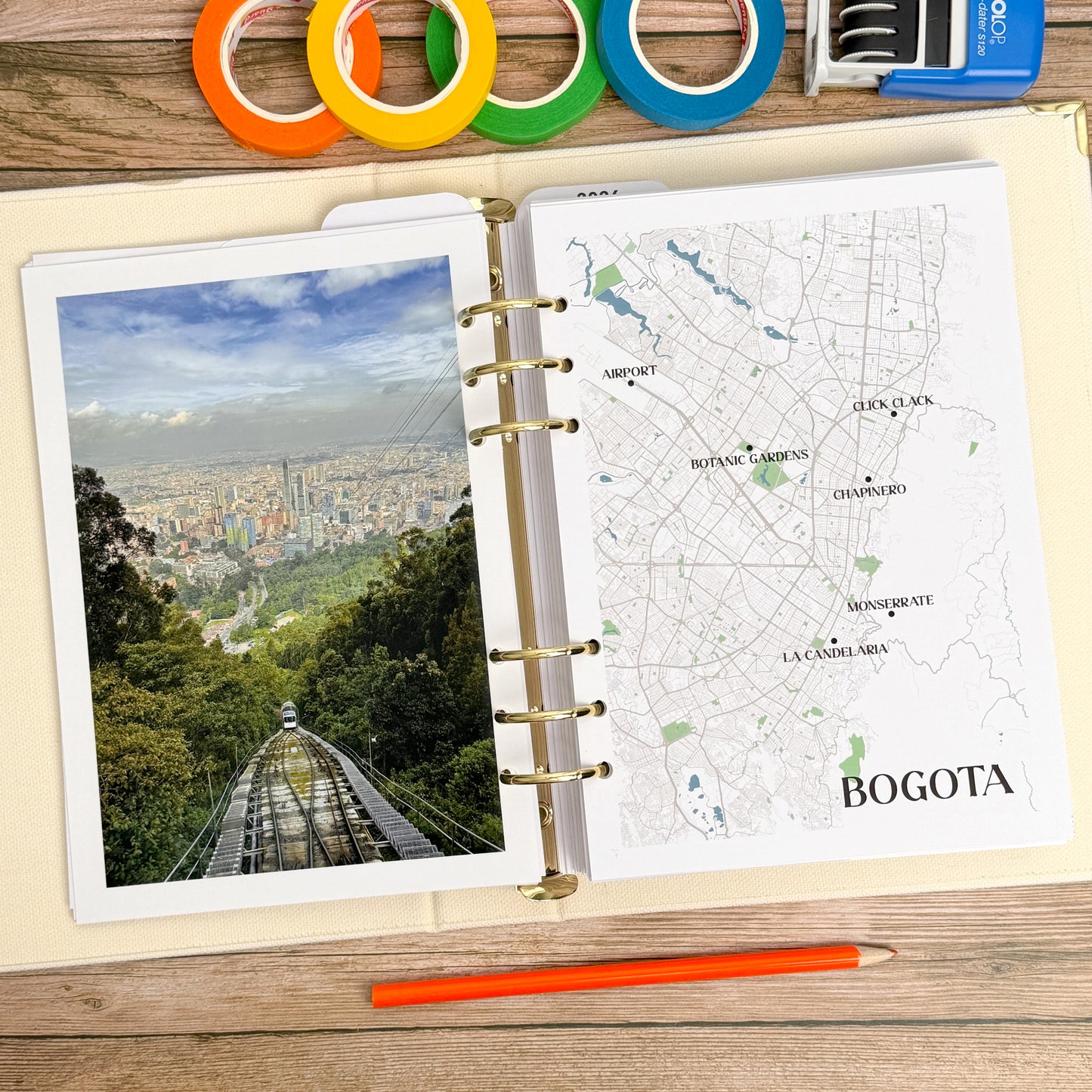 Personalised A5 City Map - Travel Journal Binder Insert