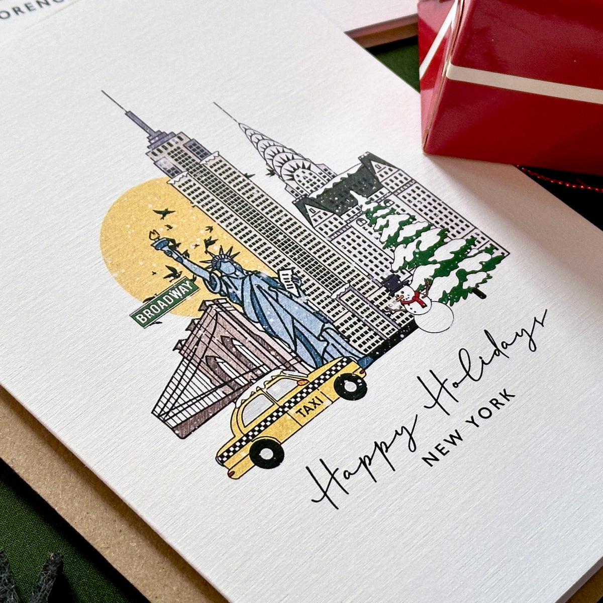 Boston Personalised Christmas/Holiday Greeting Card