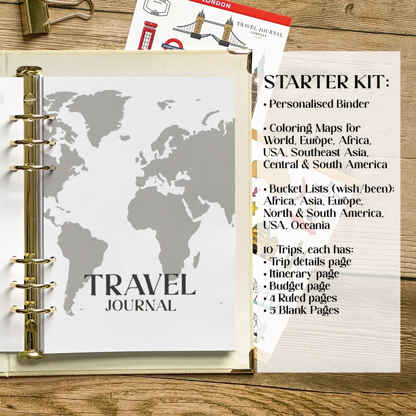 Personalised Travel Journal Binder | Floral