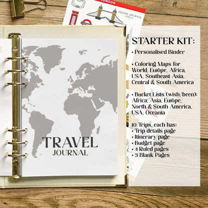 Personalised Travel Journal Binder | Toile