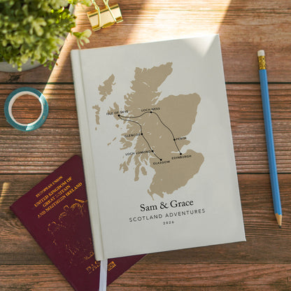 Custom Map Scotland Personalised Travel Journal