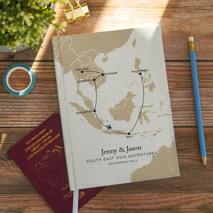Custom Map South East Asia Personalised Travel Journal