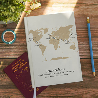 Custom Map World Personalised Travel Journal