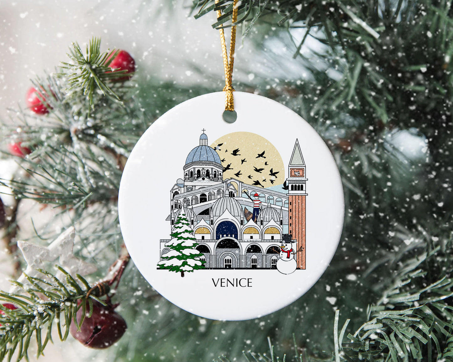 Venice Italy Personalised Christmas Tree Ornament