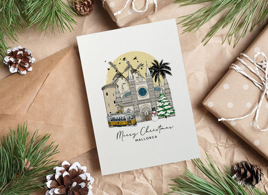 Mallorca Personalised Christmas/Holiday Greeting Card