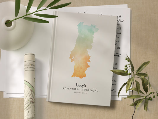 Portugal Personalised Watercolour Travel Journal