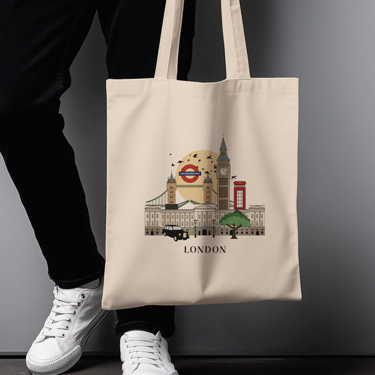 London Personalized Tote Bag