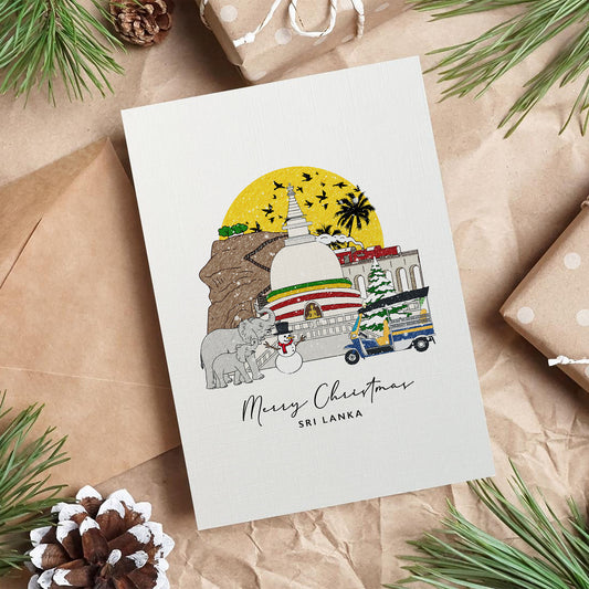Sri Lanka Personalised Christmas/Holiday Greeting Card