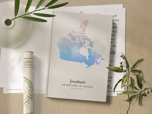 Canada Personalised Watercolour Travel Journal
