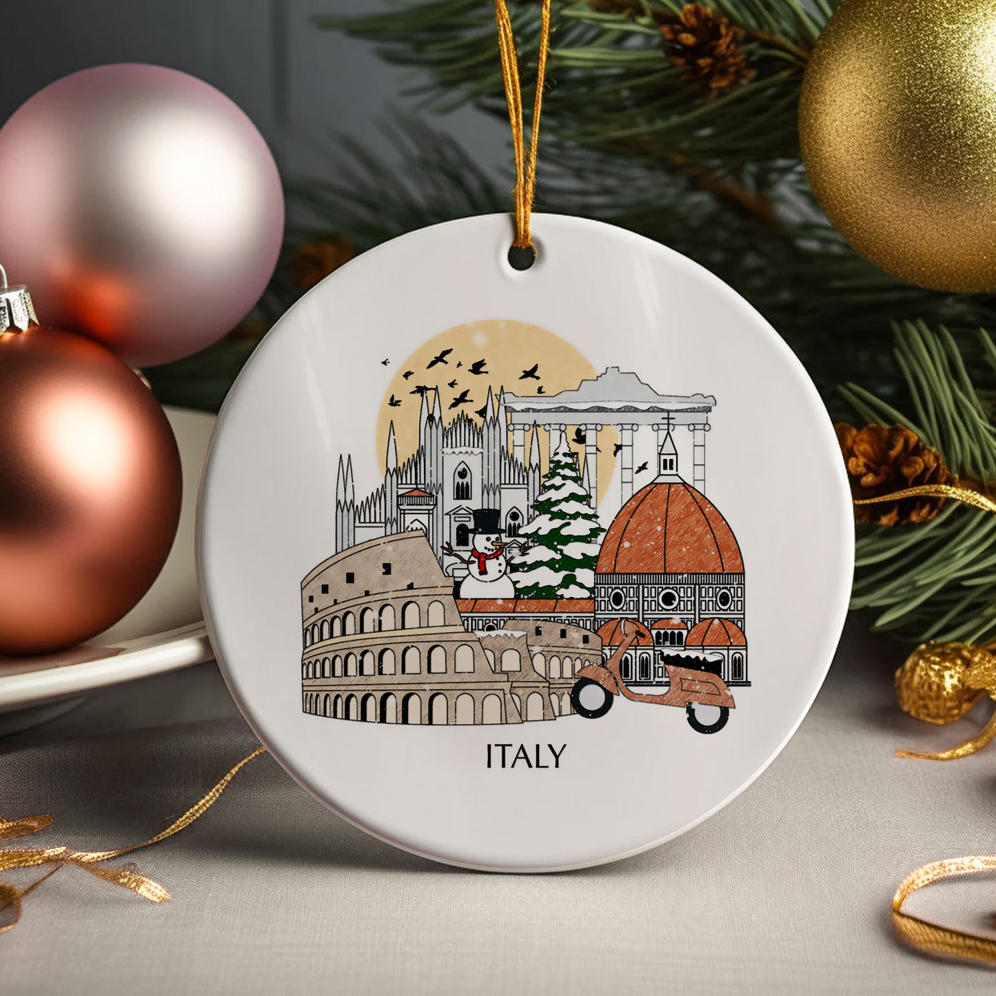 Italy Personalised Christmas Tree Ornament