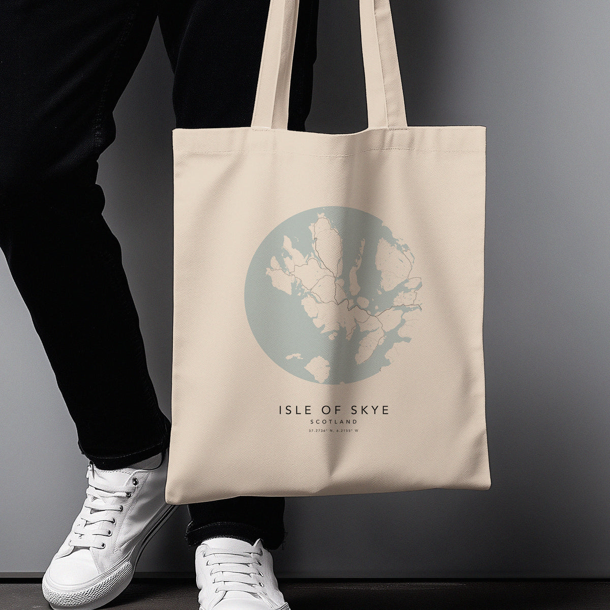 Isle of Skye Personalised Custom Map Tote Bag | Scotland Travel Gift