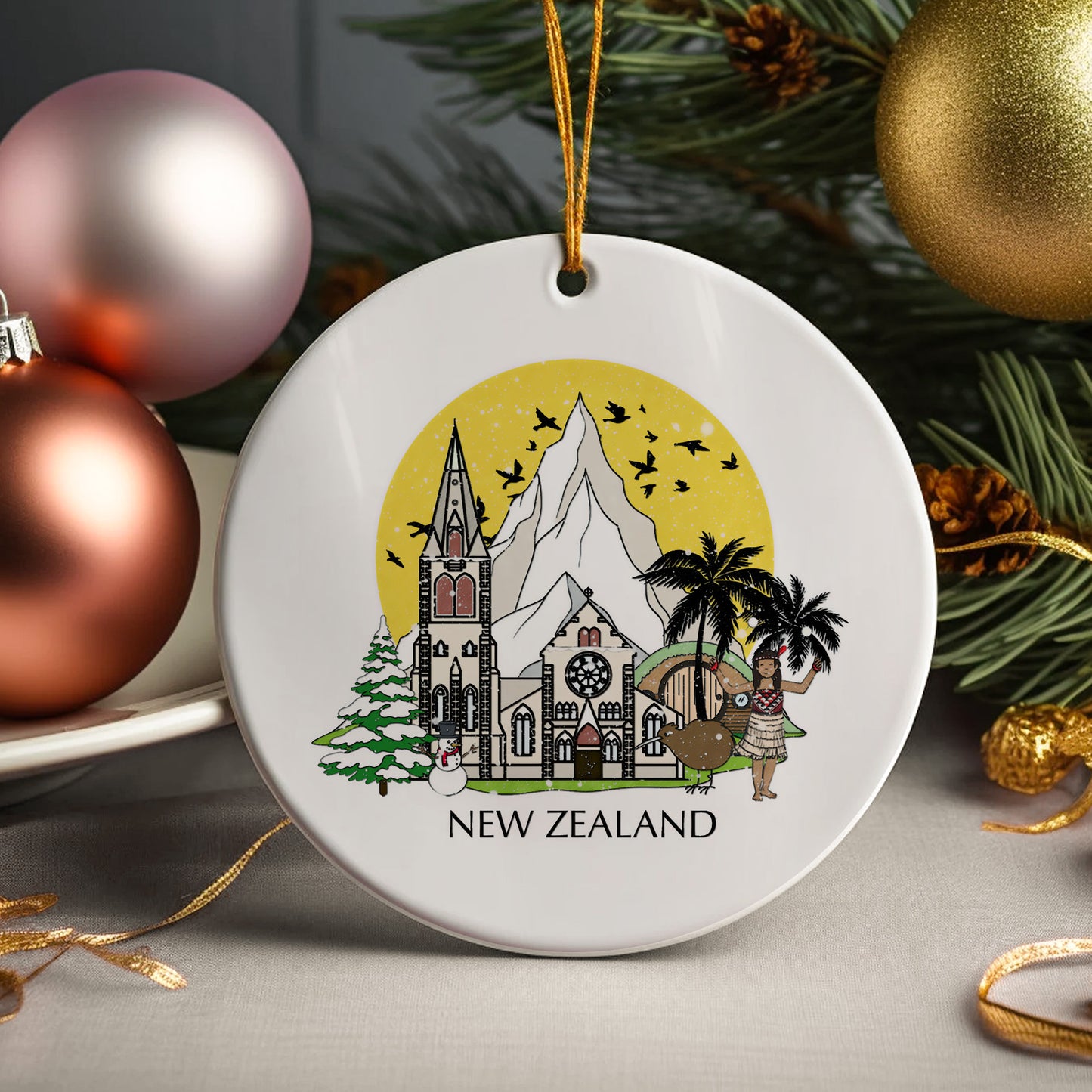New Zealand Personalised Christmas Tree Ornament