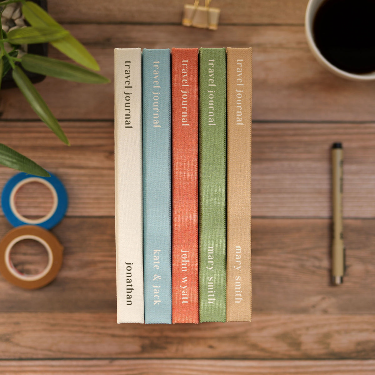 Personalised Luxury Linen Travel Journal