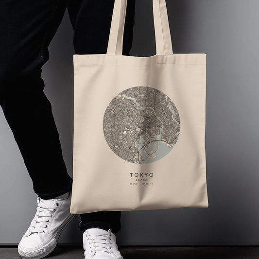 Tokyo Personalised Custom Map Tote Bag | Japan Travel Gift