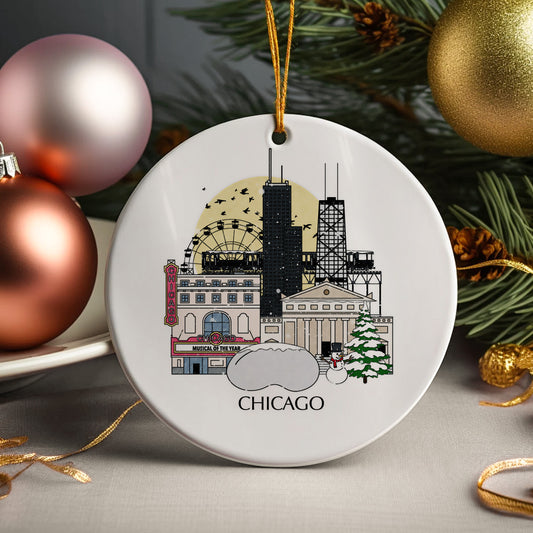 Chicago Personalised Christmas Tree Ornament