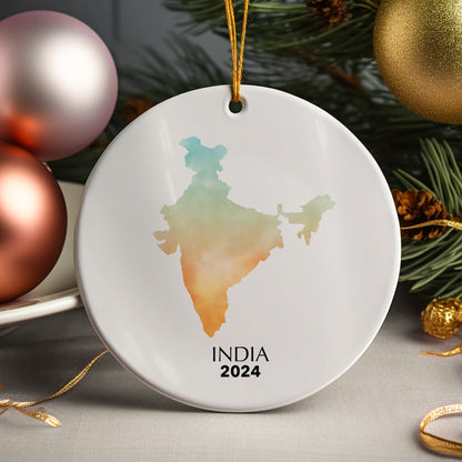 India Map Personalised Christmas Tree Ornament