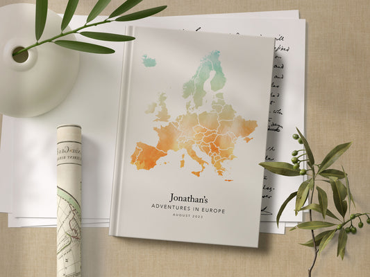 Europe Personalised Watercolour Travel Journal