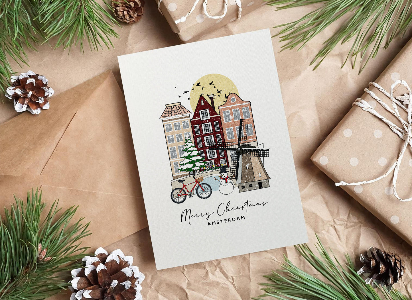 Amsterdam Personalised Christmas/Holiday Greeting Card