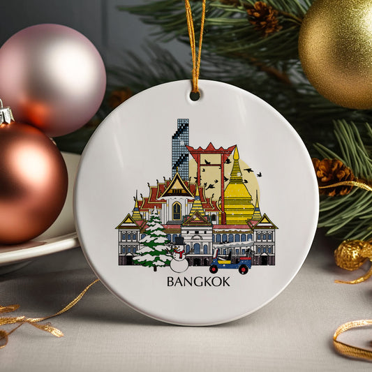 Bangkok Thailand Personalised Christmas Tree Ornament