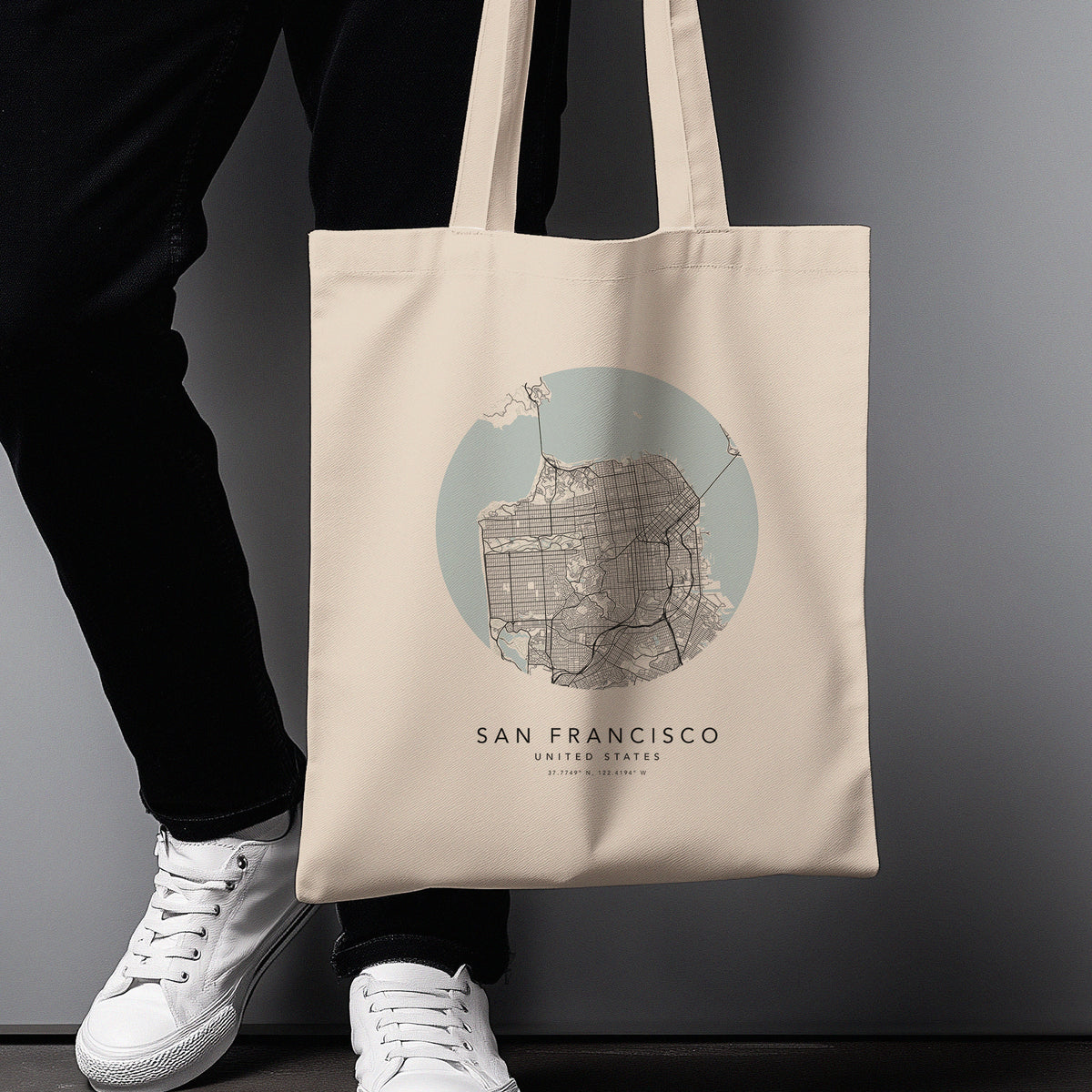 San Francisco Personalised Custom Map Tote Bag | USA Travel Gift