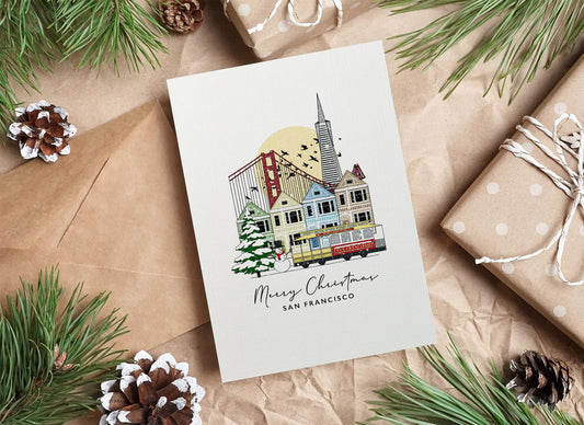 San Francisco Personalised Christmas/Holiday Greeting Card