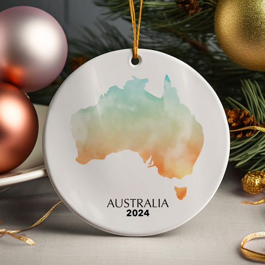 Australia Map Personalised Christmas Tree Ornament