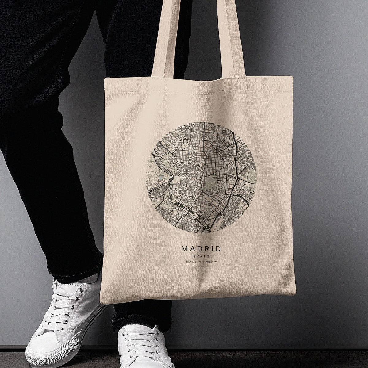 Madrid Personalised Custom Map Tote Bag | Spain Travel Gift