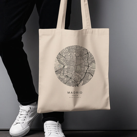 Madrid Personalised Custom Map Tote Bag | Spain Travel Gift