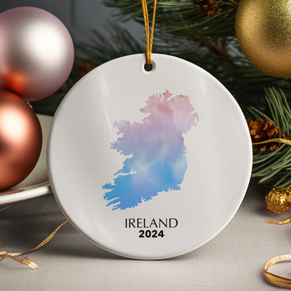 Ireland Map Personalised Christmas Tree Ornament