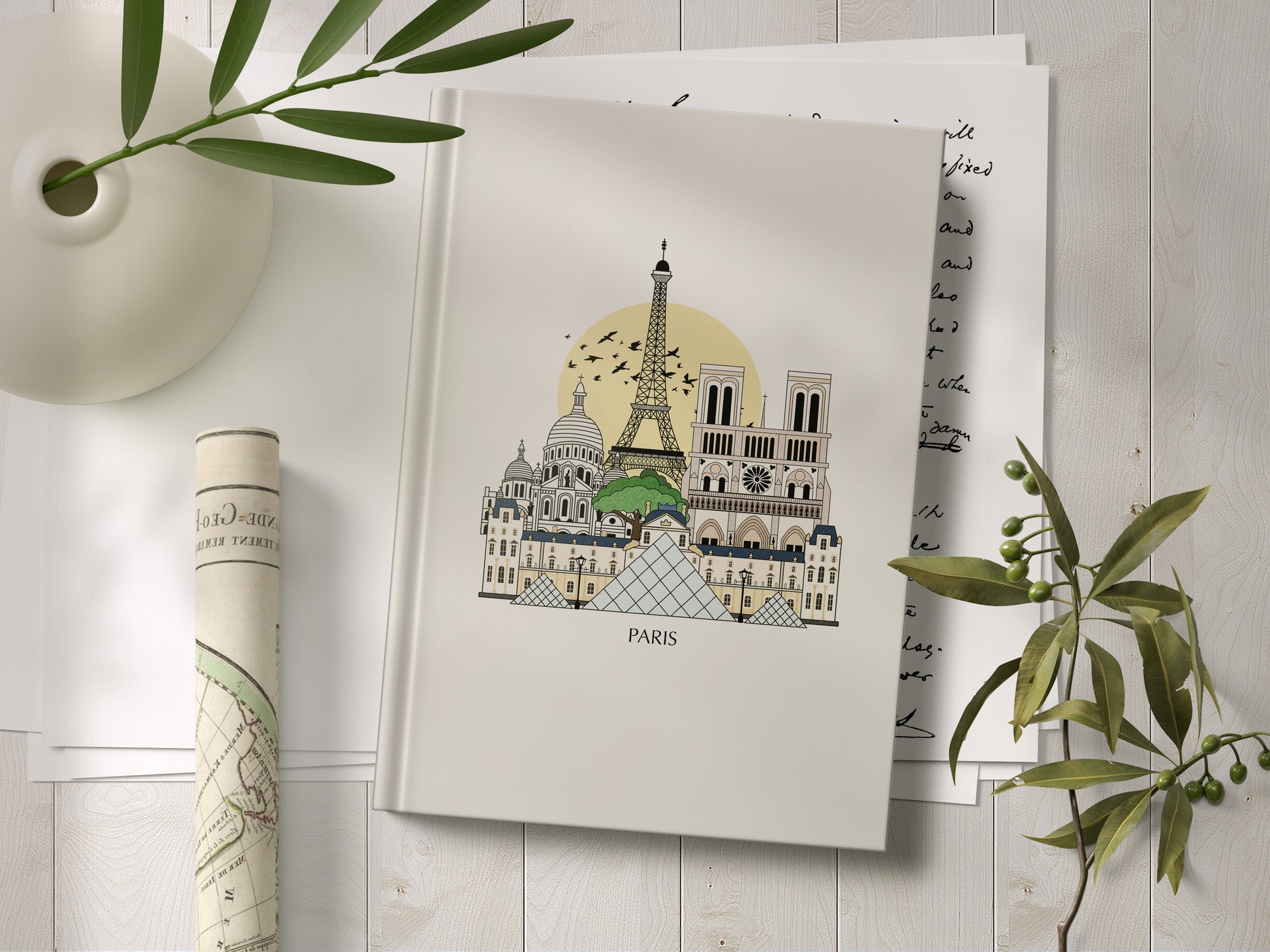 Paris Personalised Illustrated Travel Journal/Notebook – Travel