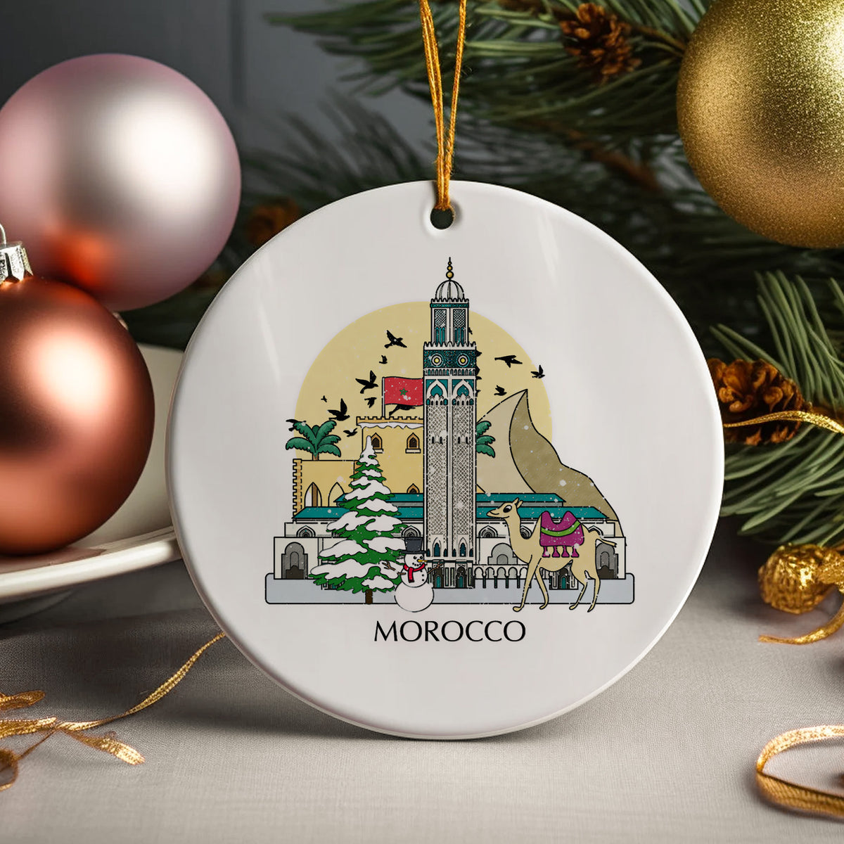 Morocco Personalised Christmas Tree Ornament