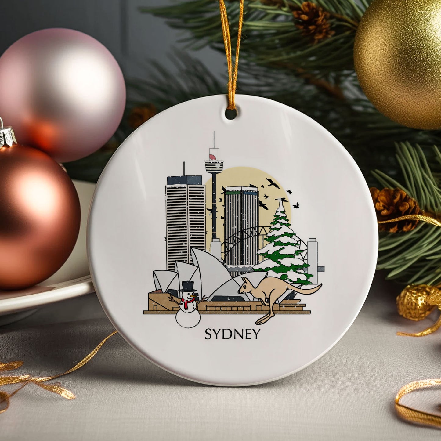 Sydney Australia Personalised Christmas Tree Ornament