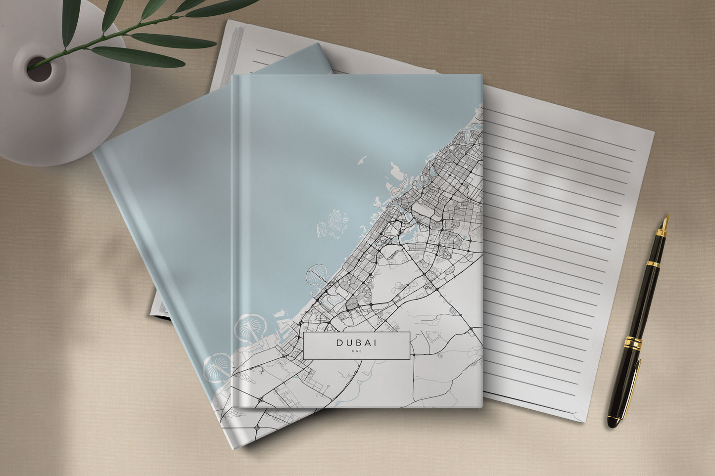 Personalised Dubai City Map Travel Journal